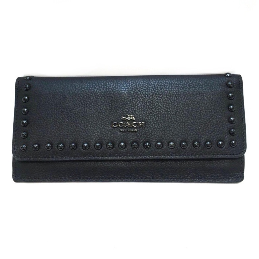 Coach Lacquer Rivet Pebble Leather Wallet